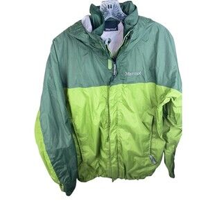Marmot Women's windbreaker Jacket Size M Green Colorblock full zip